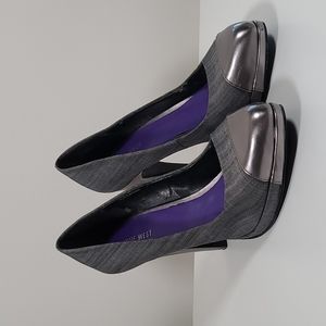 Nine West denim/patent high heels size 9.5